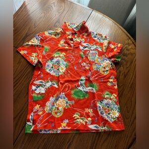 Polo Ralph Lauren mens L tropical Hawaiian floral short sleeve shirt